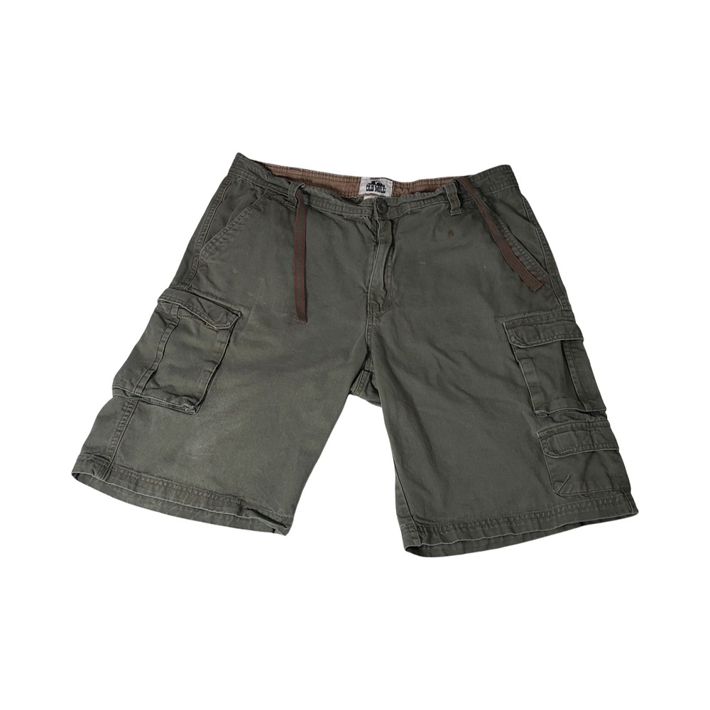 Old Mill Mens Cargo Shorts Size 34 Olive Green Cotton Utility Workwear Gorpcore